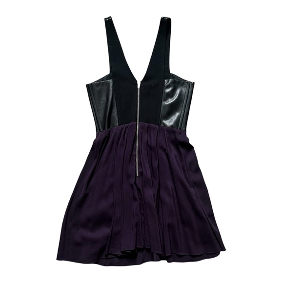 Mason Faux Black Leather Top + Purple Flowy Bottom Dress Size 2 - Picture 5 of 6